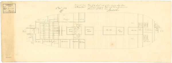 Lower deck plan for 'Aetna'