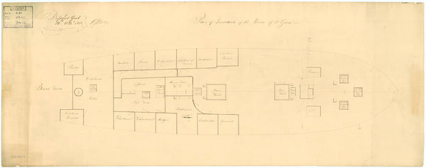 Lower deck plan for HMS 'Erne' (1813)