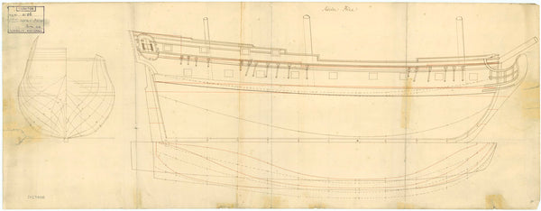 Lines plan for HMS 'Advice Prize'