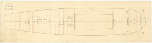 Deck, quarter & forecastle plan for 'La Prompte'