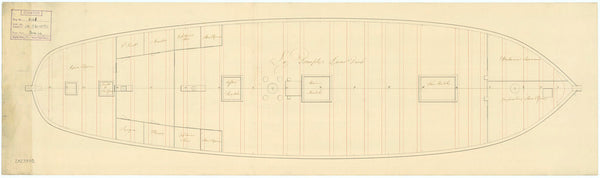 Lower deck plan for 'La Prompte'