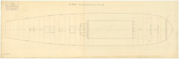 Deck, quarter & forecastle plan for HMS 'Babet' (1794) ('La Babet')