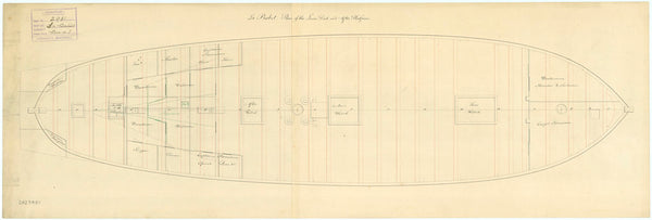 Lower deck plan for HMS 'Babet' (1794) 'La Babet'