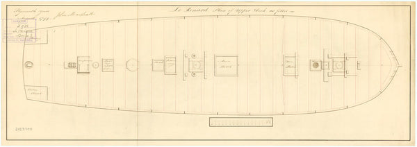 Upper deck plan for HMS 'Renard' (1797) ('Le Renard')