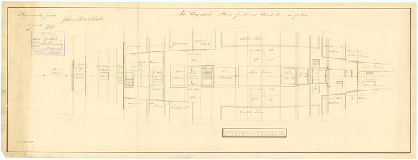 Lower deck plan for HMS 'Renard' (1797) ('Le Renard')