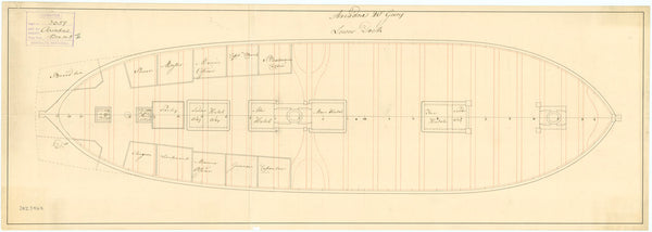 Lower deck plan for HMS 'Ariadne' (1776)