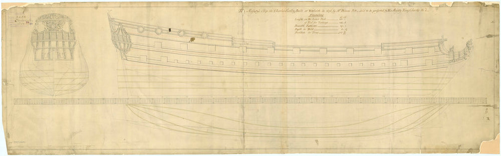 Lines plan for vessel ‘Charles Galley’ (1676)