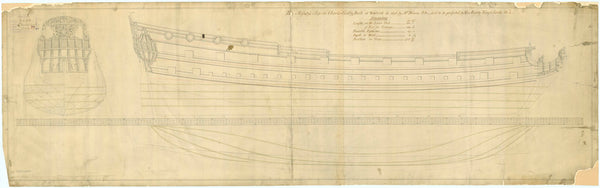 Lines plan for vessel ‘Charles Galley’ (1676)