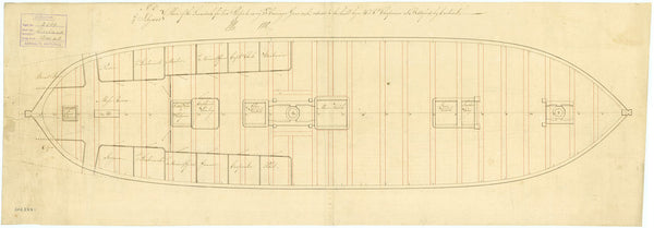 Lower deck plan for HMS 'Garland' (1807)