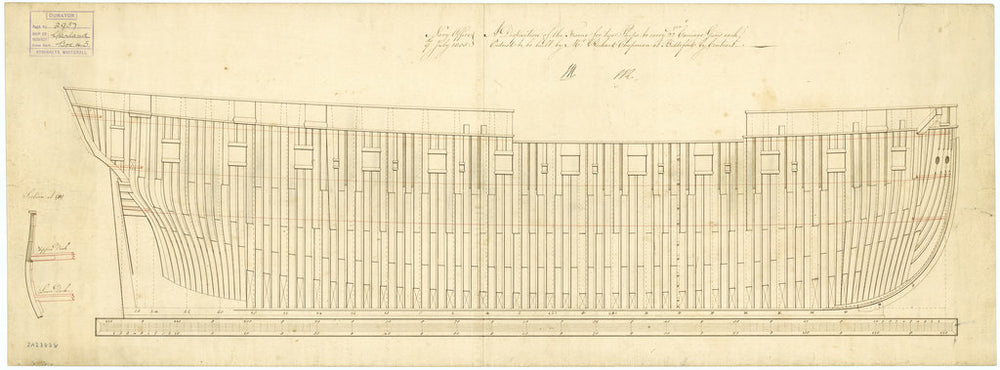 Frame plan for HMS 'Garland' (1807)