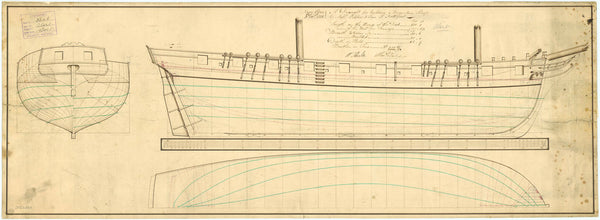 Lines plan for HMS 'Alert' (1813)