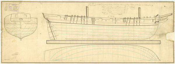 Lines plan for HMS 'Elk' (1813)