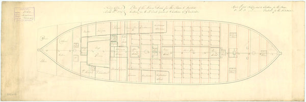 Lower deck plan for HMS 'Acorn' (1826) & HMS 'Satellite' (1826)