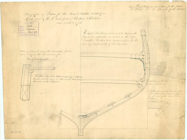 Midship section for HMS 'Acorn' (1826) & HMS 'Satellite' (1826)