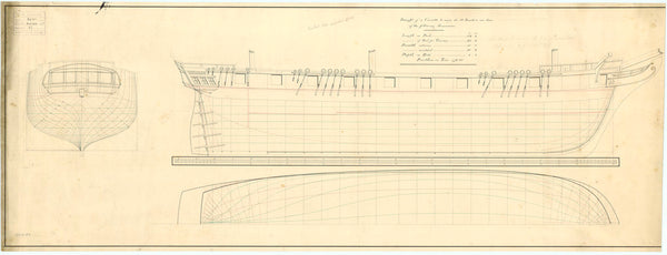 Lines plan for HMS 'Argus' (cancelled 1831); 'Acorn' (cancelled 1831)