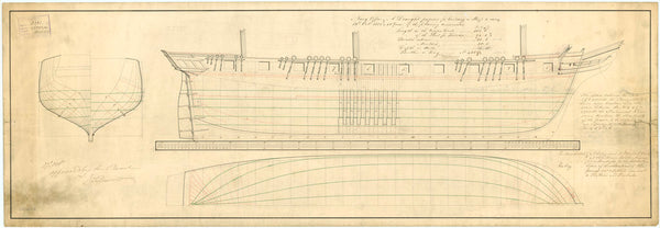 Lines plan for HMS 'Acorn' (1826)