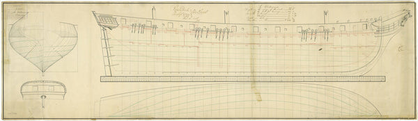 Lines plan for Determinee (1799)