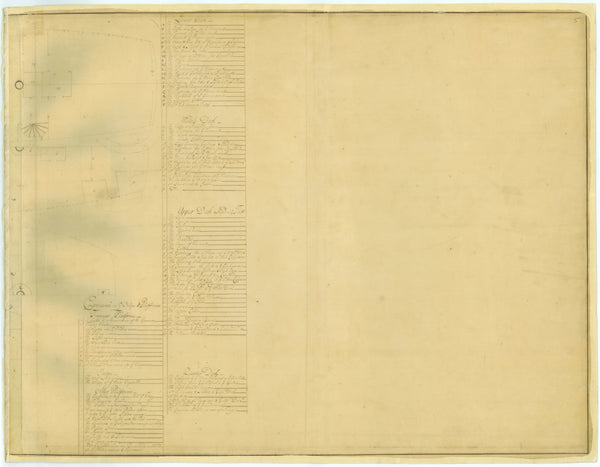 Reverse of lines plan for Cumberland (1710)