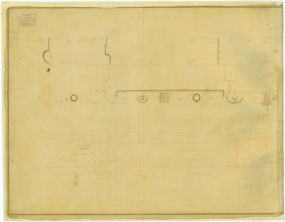 Half of a deck plan for Resolution (1708)