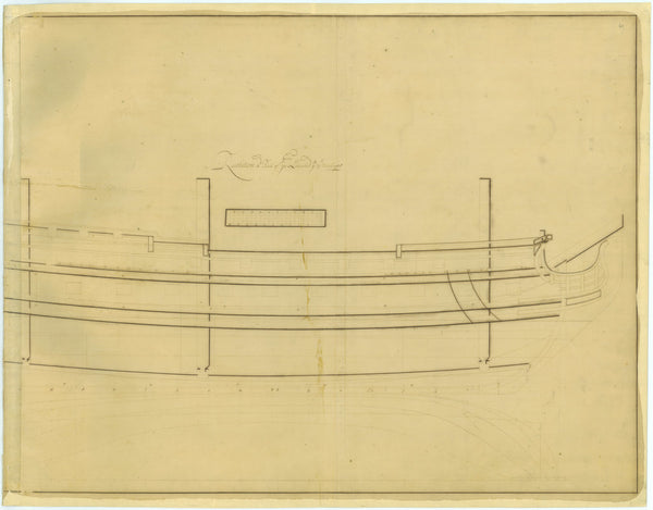 Reverse of a deck plan for Resolution (1708)