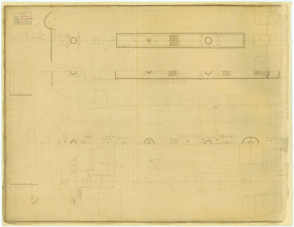 Deck plan for Cumberland (1710)