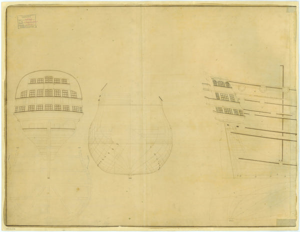 Lines plan for Cumberland (1710)