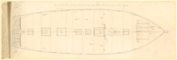 Upper deck plan for the Cutter HMS 'Active', a Revenue Cruiser