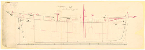 Profile plan for the Revenue Cutter HMS 'Active'