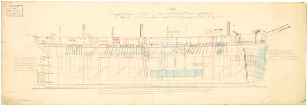 Inboard profile plan for 'Enterprise' (1848)