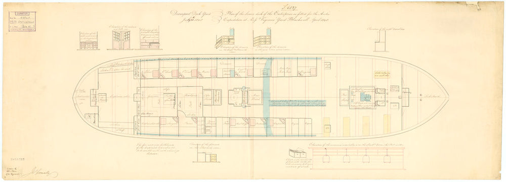Lower deck plan for 'Enterprise' (1848)