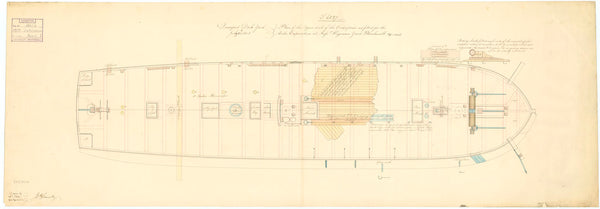 Upper deck plan for 'Enterprise' (1848)