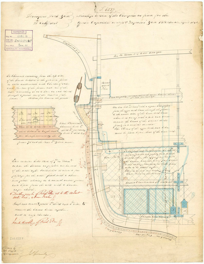 Midship section plan for 'Enterprise' (1848)