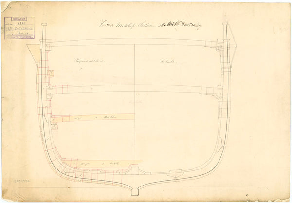 Midship section plan for 'Enterprise' (1848)