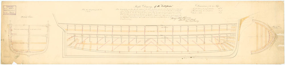 Inboard profile plan for 'Enterprise' (1848)