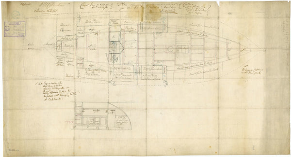 Cabins plan for 'Chance' (circa 1862); 'Fly' (circa 1862); 'Midge' (circa 1862); 'Neptune' (circa 1862)