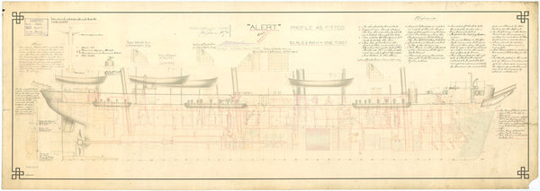 Sheer plan for HMS 'Alert' (1856)