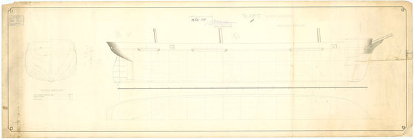 Lines plan for HMS 'Alert' (1856)