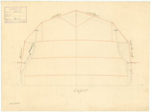 Roof plan of a 64 Gun Ship