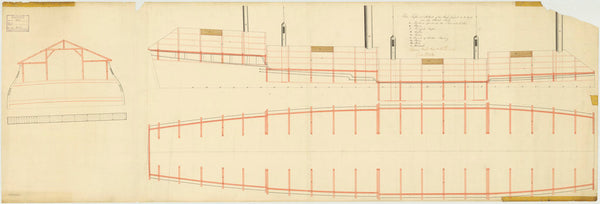 Profile and Sections plan for the roofs of Third Rates