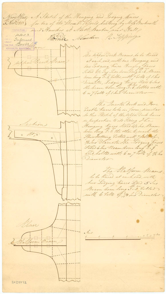 Knees plan for HMS 'Infernal' (1815)