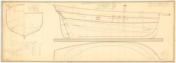 Lines plan for a 40 ton vessel for Jamaica