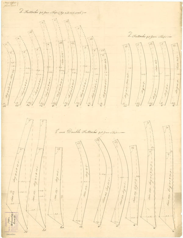 Futtock timbers for 98-gun Ships