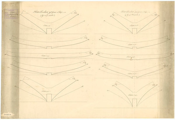 Floor timbers for 98-gun and 74-gun Ships