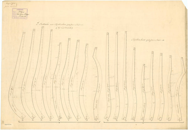 Fourth futtocks and top timbers for 74-gun Ships