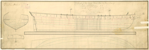 Lines and profile plan for 'Pictou' (1814) (ex) 'Zebra' (1814)