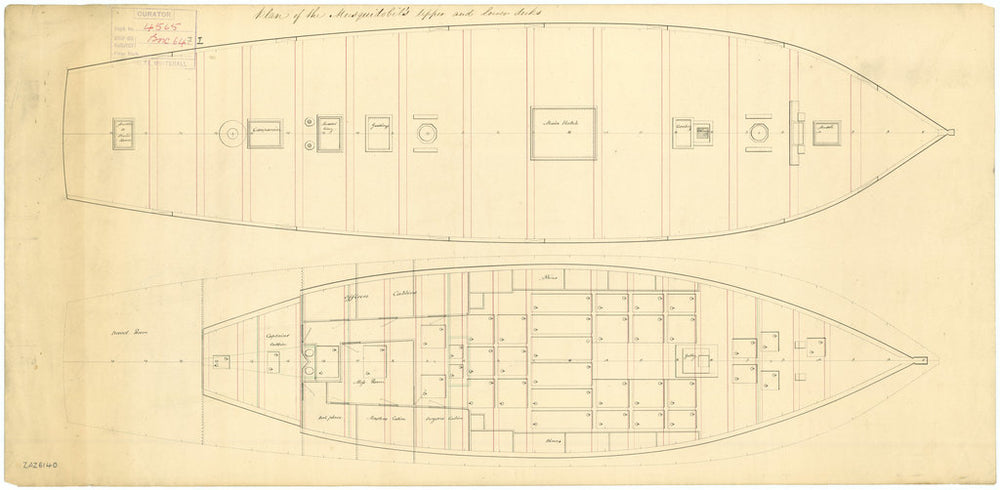 Lines and profile plan for Musquidobit (1813)
