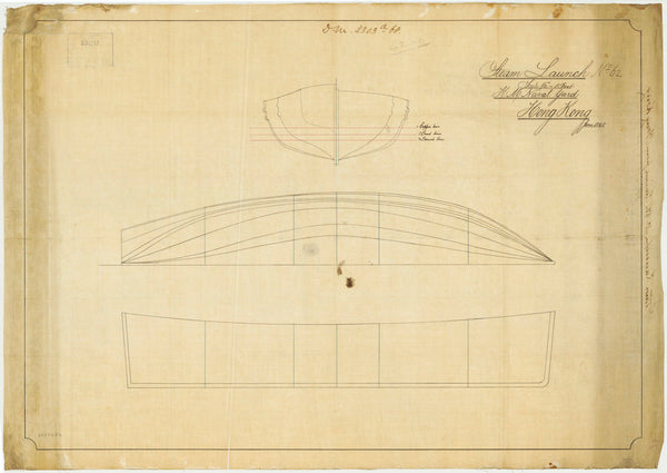 Lines plan for 42ft Steam Launch No. 62