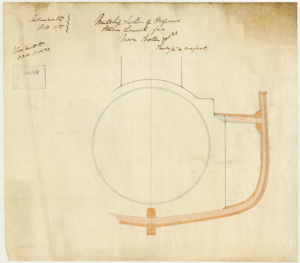 Midship Section of proposed Steam Launch for Nova Scotia