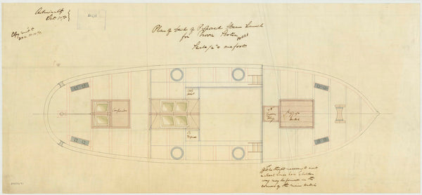 Deck plan for 52ft Steam Launch for Nova Scotia