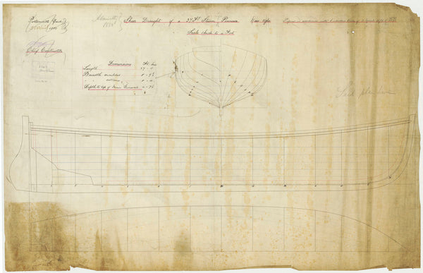 Lines plan for a 37ft Steam Pinnace